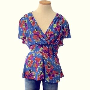 Anthropologie Girls from Savoy Floral Silk Blouse size 12